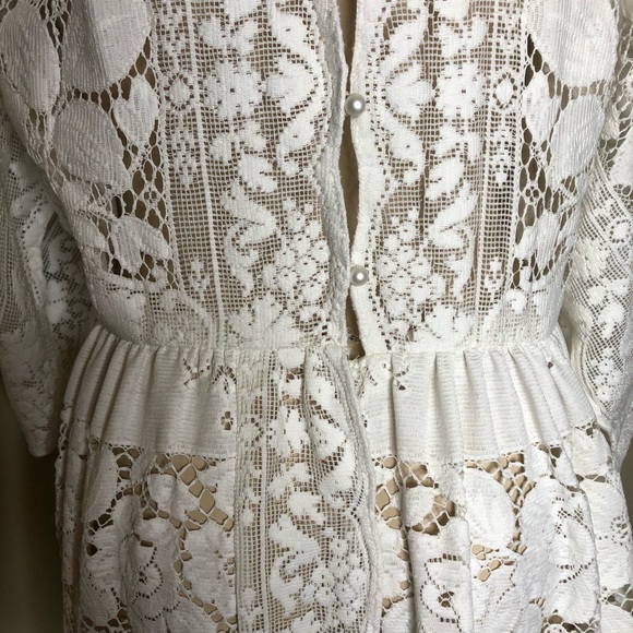 Handmade Sheer White Lace Vintage Style Dress - Picture 8 of 9